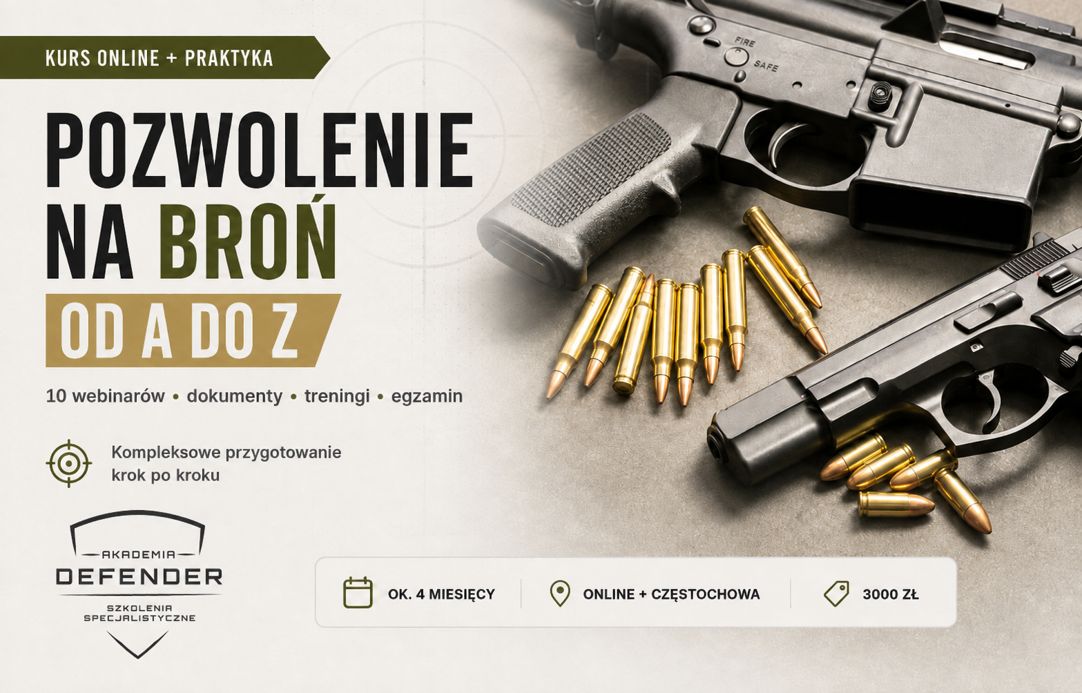 Kurs pozwolenie na broń od A do Z — baner